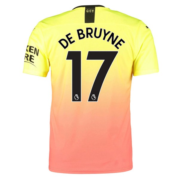 Camiseta Manchester City NO.17 De Bruyne Tercera 2019-2020 Naranja